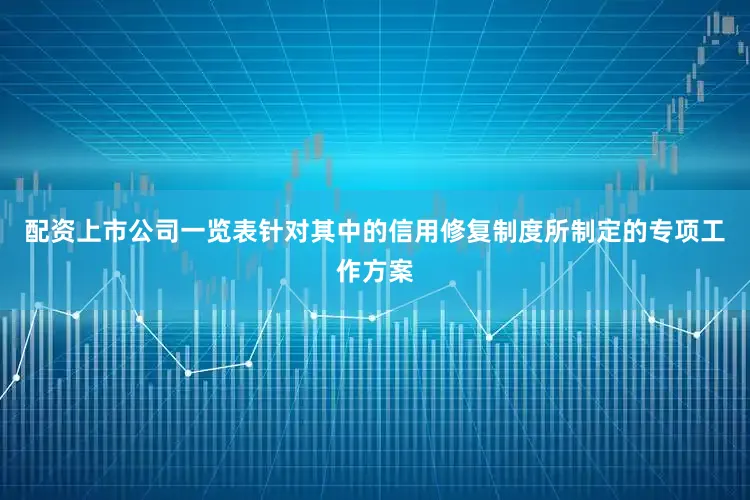 配资上市公司一览表针对其中的信用修复制度所制定的专项工作方案