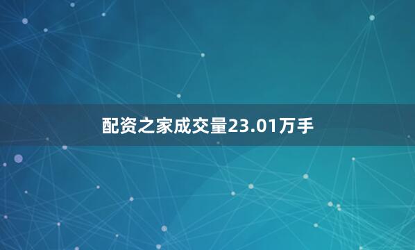 配资之家成交量23.01万手