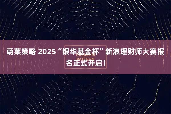 蔚莱策略 2025“银华基金杯”新浪理财师大赛报名正式开启！