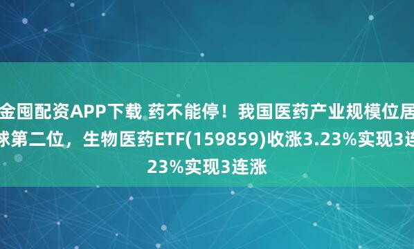 金囤配资APP下载 药不能停！我国医药产业规模位居全球第二位，生物医药ETF(159859)收涨3.23%实现3连涨